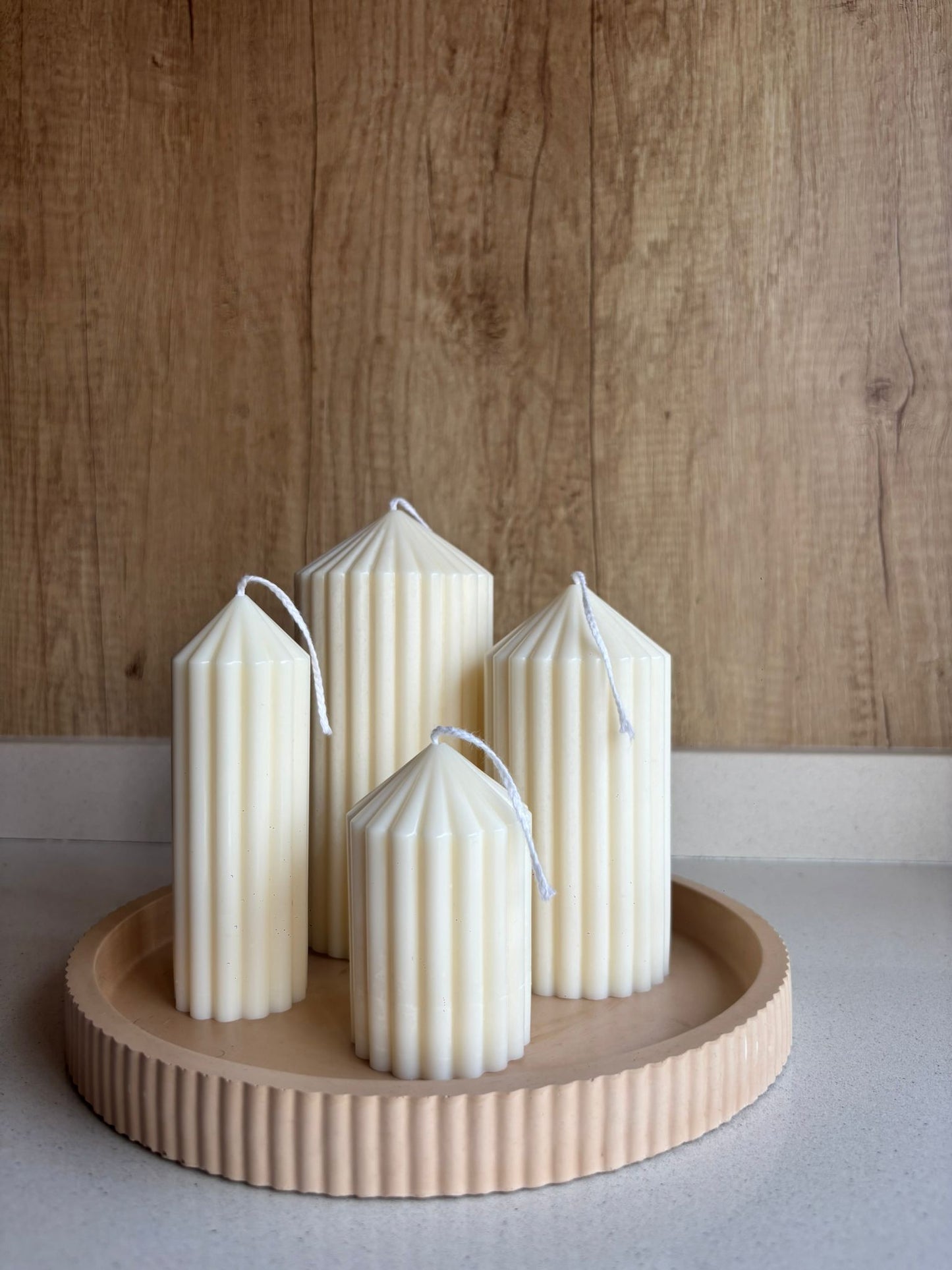 Pack de 4 Velones Decorativos de Cera de Soja